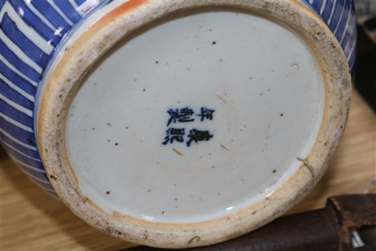 A Chinese blue and white vase, height 45cm